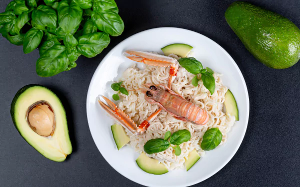 pasta avocado food lobster HD Desktop Wallpaper | Background Image