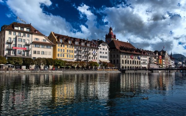 Man Made Lucerne Towns Switzerland HD Wallpaper | Background Image