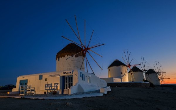 Man Made Windmill Greece Mykonos HD Wallpaper | Background Image