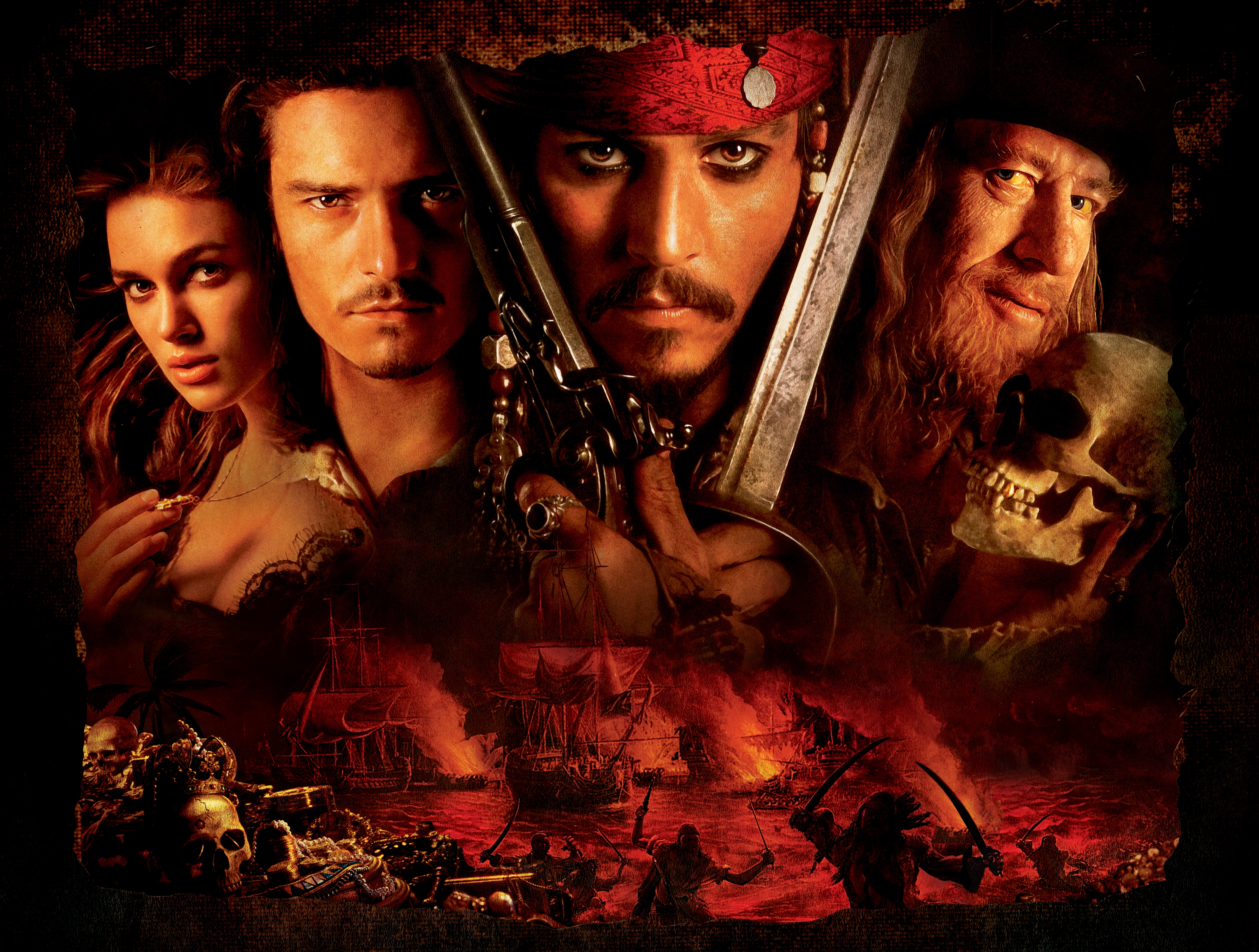 Movie Pirates Of The Caribbean: The Curse Of The Black Pearl 4k Ultra HD Wallpaper