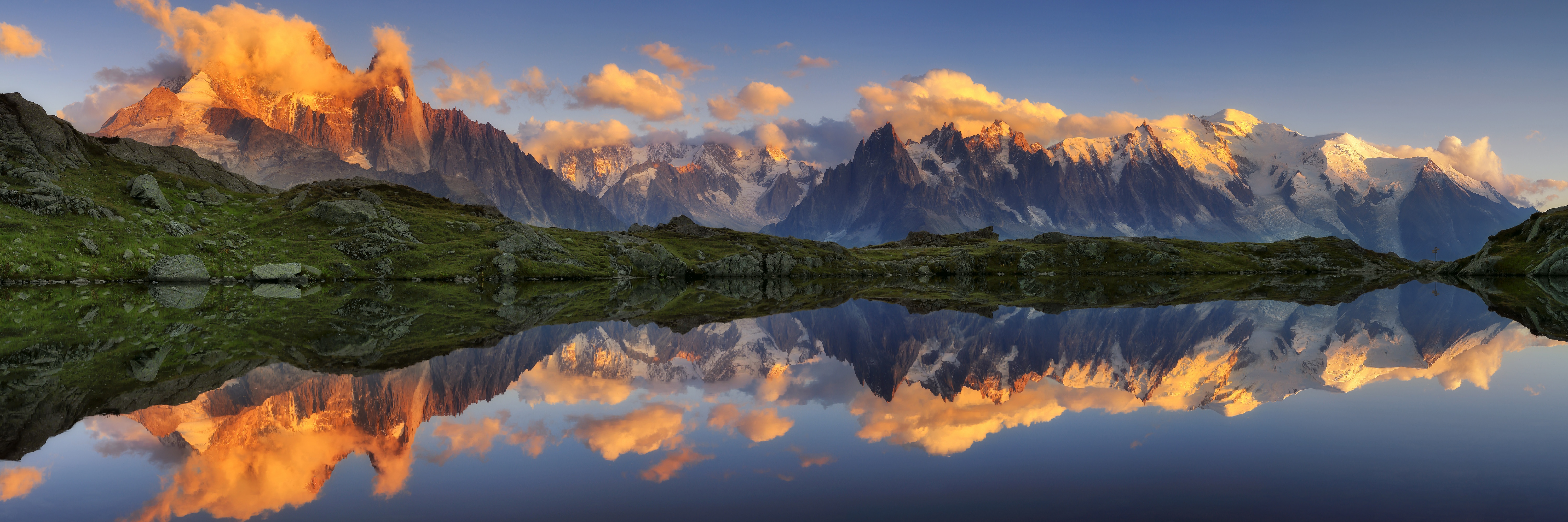 Download Cloud Panorama Reflection Mountain Nature Lake HD Wallpaper