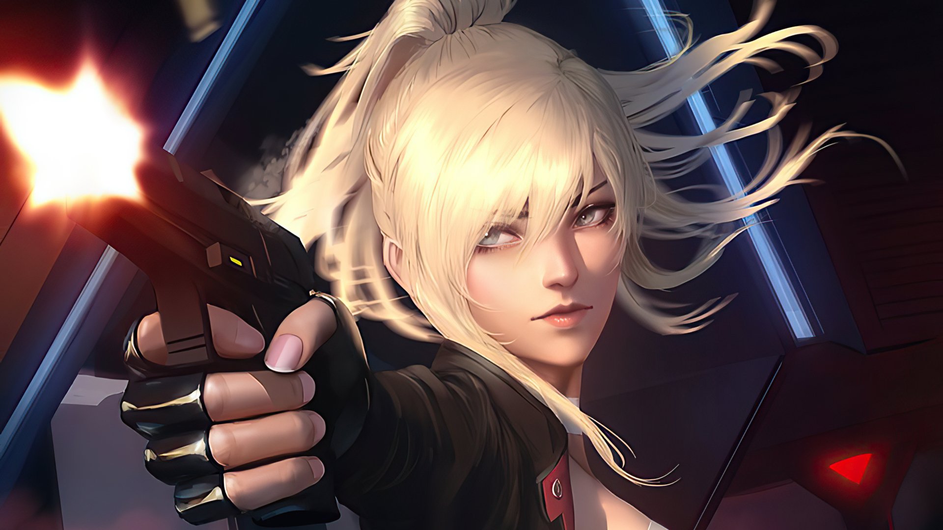 Download Gun Blonde Woman Warrior Sci Fi HD Wallpaper by Sean "Raiko" Tay