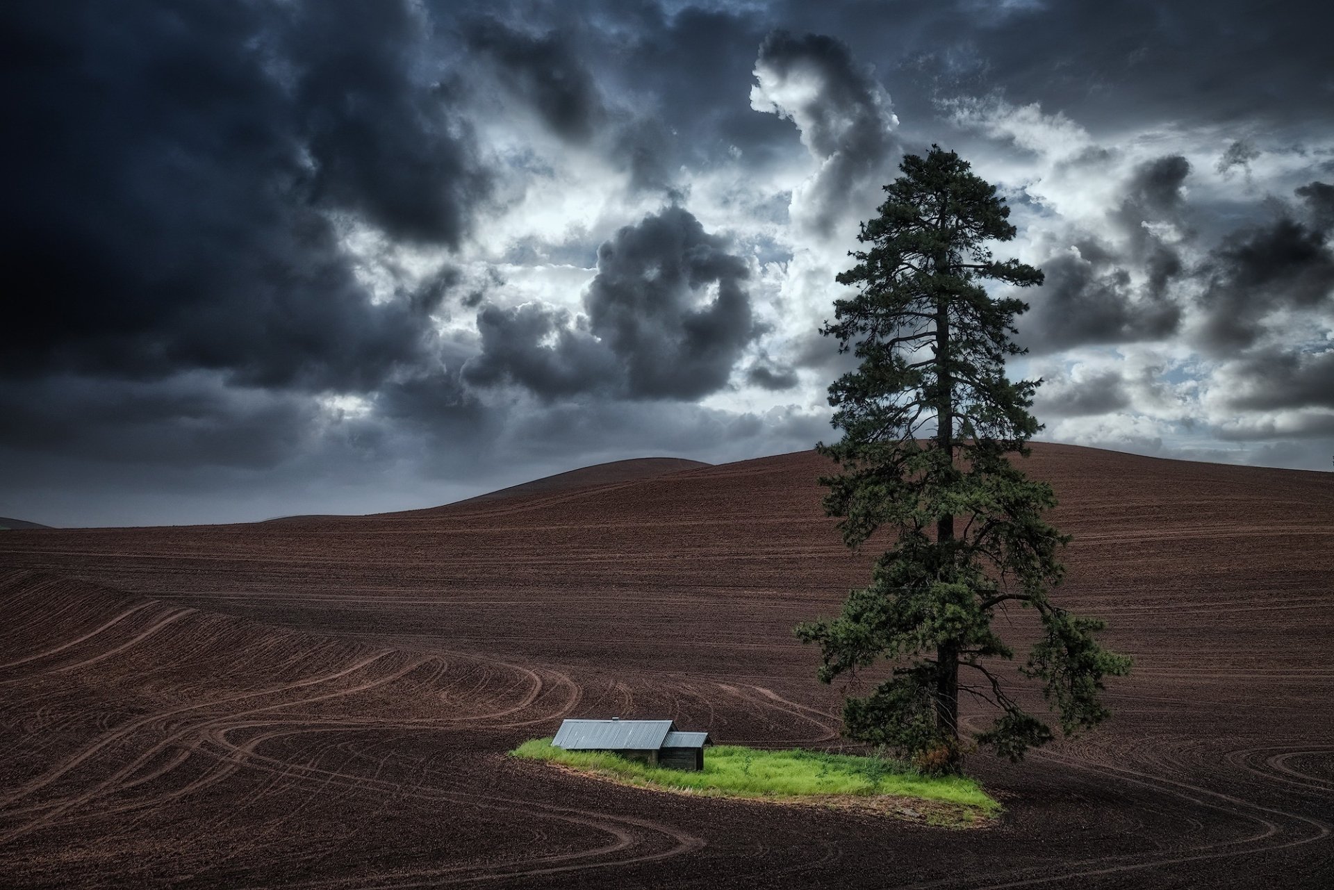 Download Barn Field Cloud Tree Photography Landscape HD Wallpaper by Hilton Chen