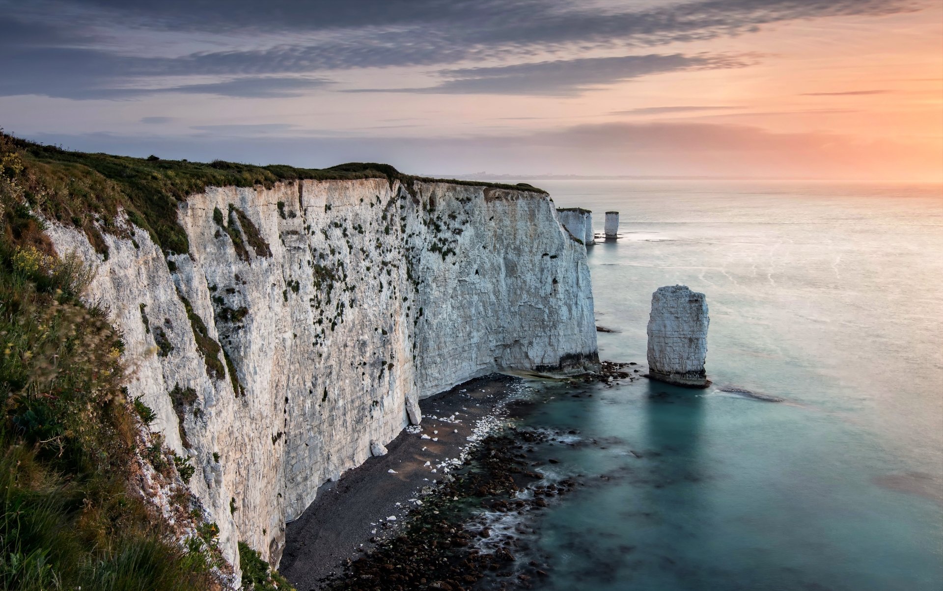 Download Coast Sunset Sea Nature Coastline 4k Ultra HD Wallpaper ...