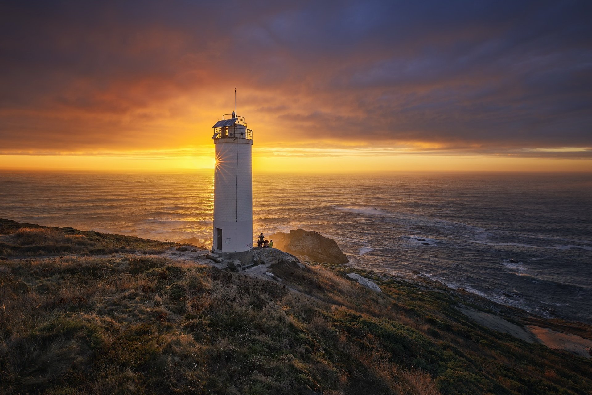Download Galicia Sunset Man Made Lighthouse HD Wallpaper