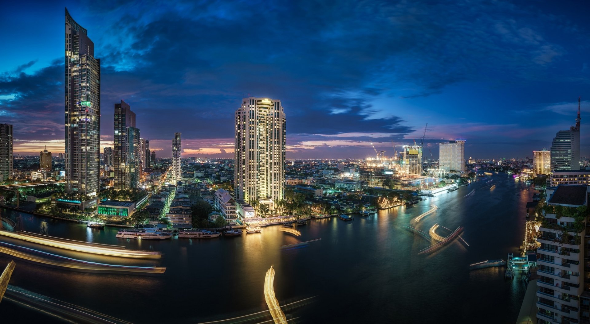 Download Skyscraper City Thailand Building River Man Made Bangkok  HD Wallpaper