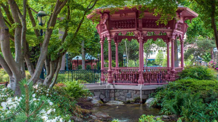 park man made gazebo HD Desktop Wallpaper | Background Image