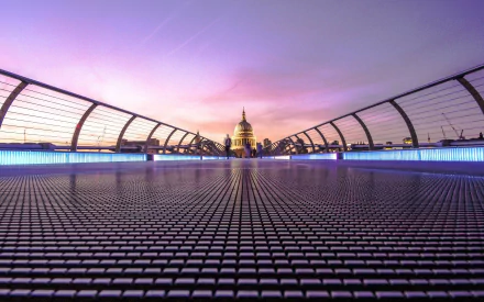United Kingdom bridge London man made Millennium Bridge HD Desktop Wallpaper | Background Image