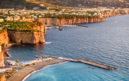 sorrento Italy coastline sea man made town HD Desktop Wallpaper | Background Image