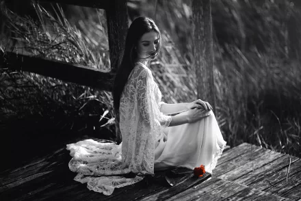 selective color rose Marta Belda woman model HD Desktop Wallpaper | Background Image