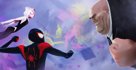 Spider-Gwen Kingpin (Marvel Comics) Gwen Stacy spider man movie Spider-Man: Into The Spider-Verse HD Desktop Wallpaper | Background Image