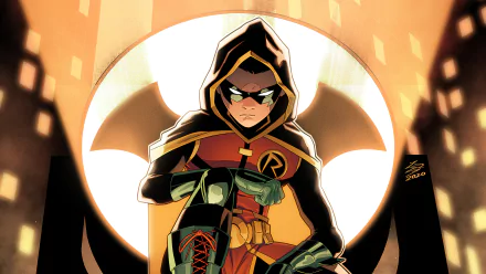 Bat-Signal Damian Wayne DC Comics Robin (DC Comics) Comic HD Desktop Wallpaper | Background Image