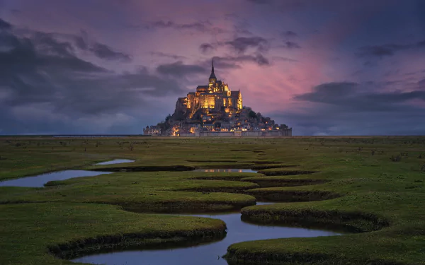 monastery France religious Mont Saint- Michel HD Desktop Wallpaper | Background Image