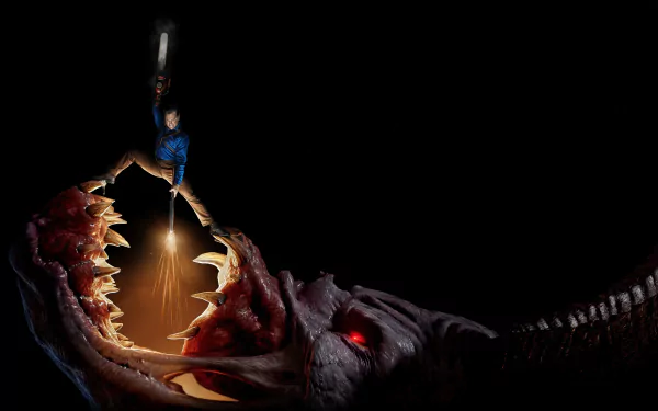 Ash Williams demon TV Show Ash vs. Evil Dead HD Desktop Wallpaper | Background Image