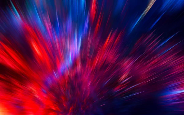 Vivid abstract explosion of colors in red, blue, and purple hues, rendered in 4K Ultra HD for a dynamic PC desktop wallpaper and background.