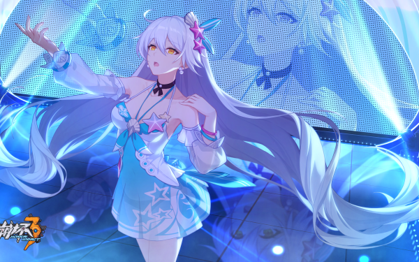 Video Game Honkai Impact 3rd Kiana Kaslana White Hair Orange Eyes Swimsuit HD Wallpaper | Background Image