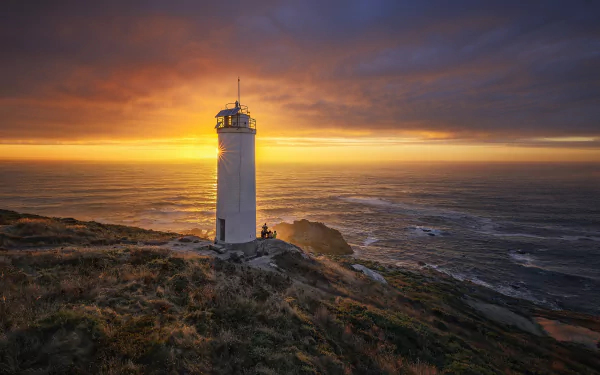 galicia sunset man made lighthouse HD Desktop Wallpaper | Background Image