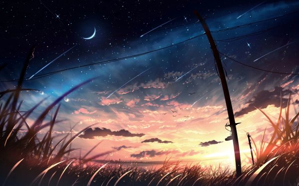 Anime Original Night Sky HD Wallpaper | Background Image