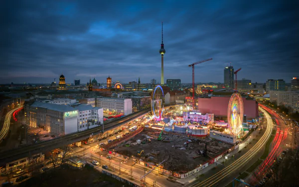 time lapse carnival night man made Berlin HD Desktop Wallpaper | Background Image