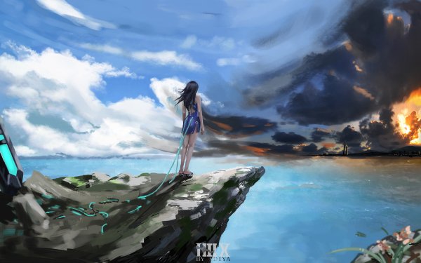 Fantasy Women Sky Sea HD Wallpaper | Background Image