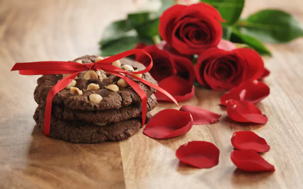 rose petal food cookie HD Desktop Wallpaper | Background Image