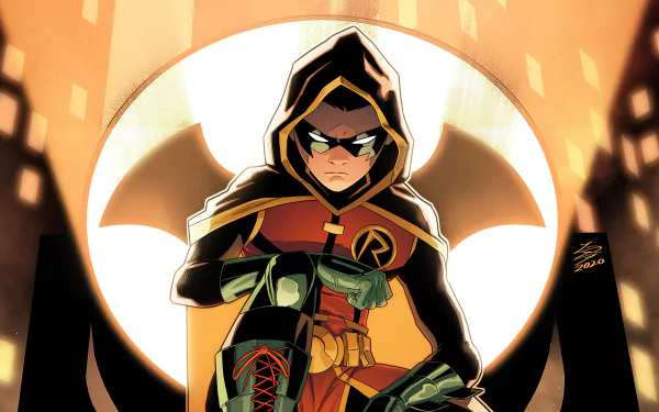 Bat-Signal Damian Wayne DC Comics Robin (DC Comics) Comic HD Desktop Wallpaper | Background Image