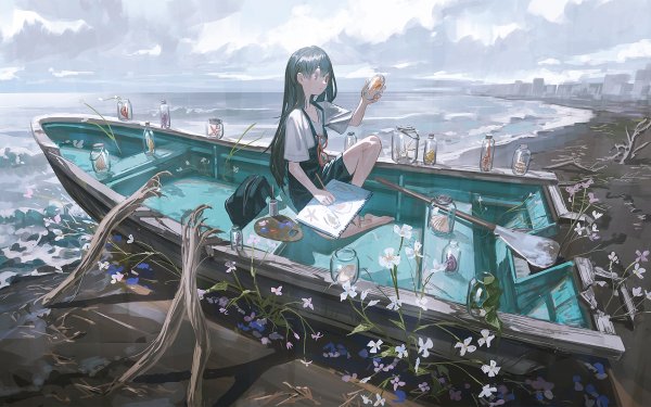 Anime Original Boat HD Wallpaper | Background Image
