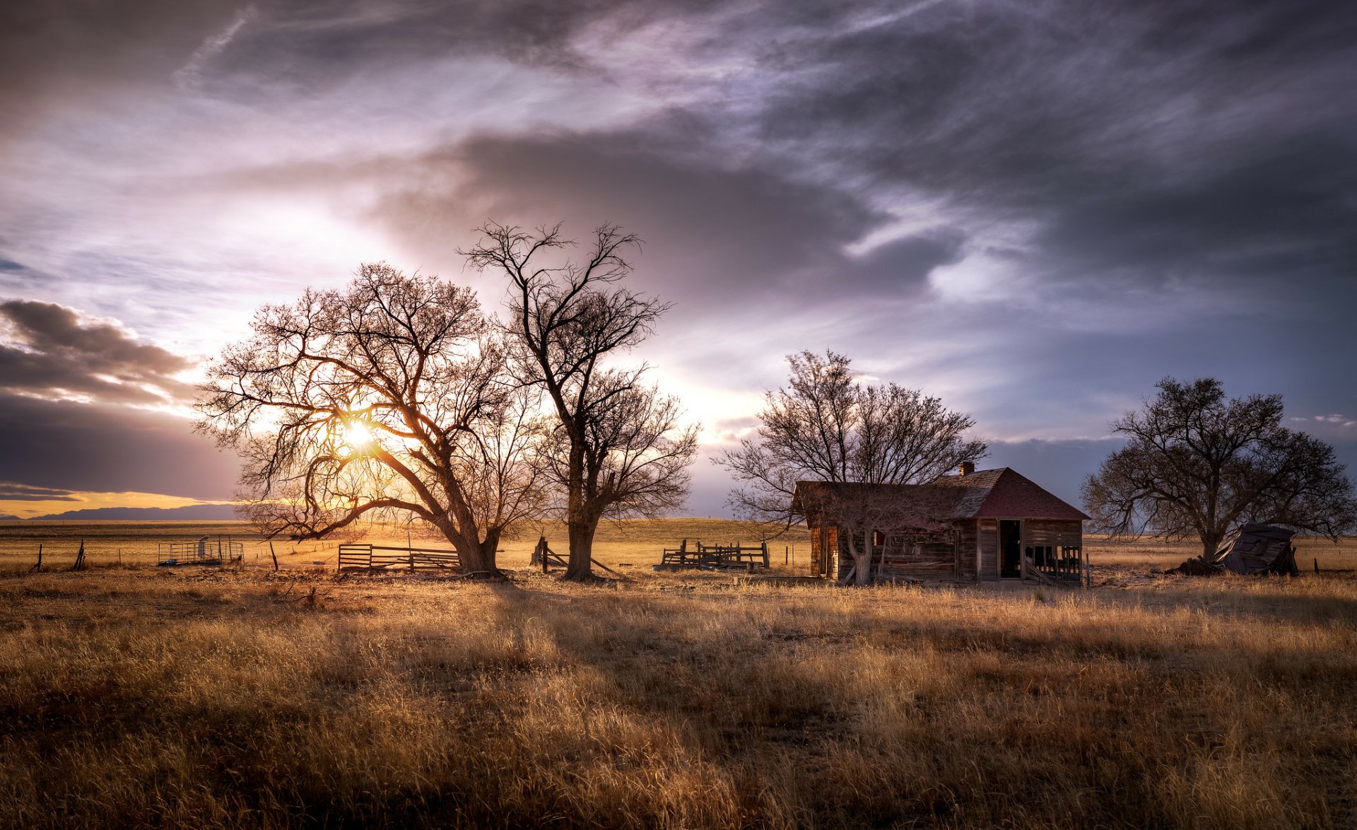 Download Ruin Sunset Ranch Man Made Building HD Wallpaper by Scott Book