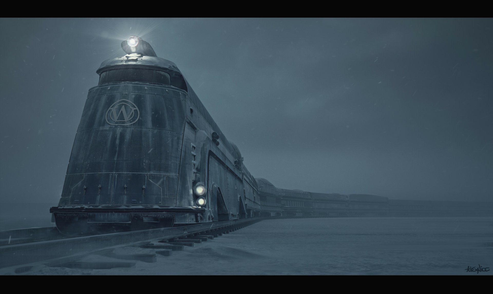 Download Winter Sci Fi Vehicle Train Sci Fi Winter HD Wallpaper by Alex Nice