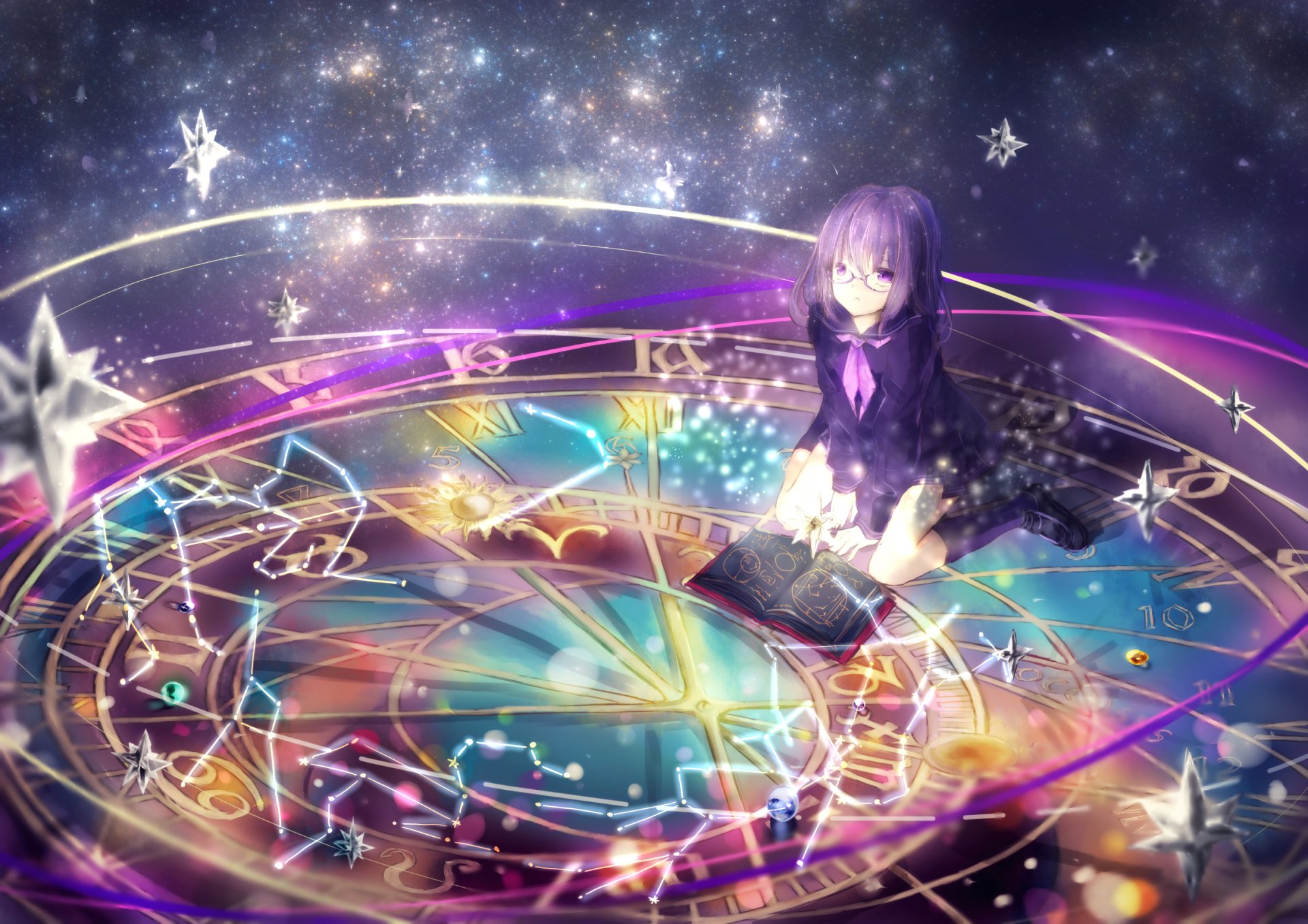 Download Book Star Starry Sky Anime Girl Anime Girl HD Wallpaper by alpc