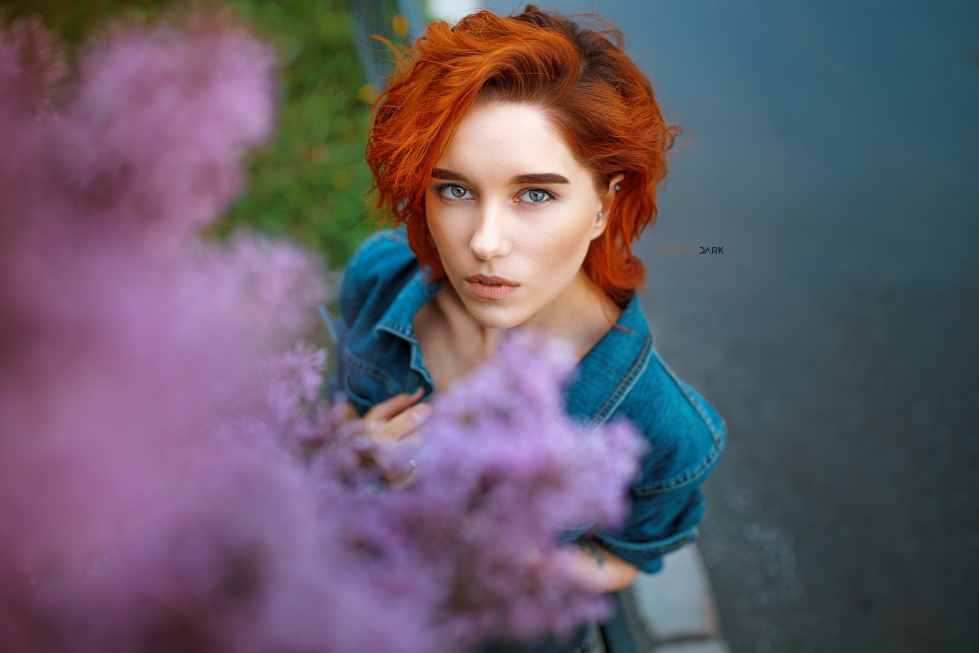 Download Redhead Face Maria Larina Woman Model HD Wallpaper by Alexander Drobkov-Dark