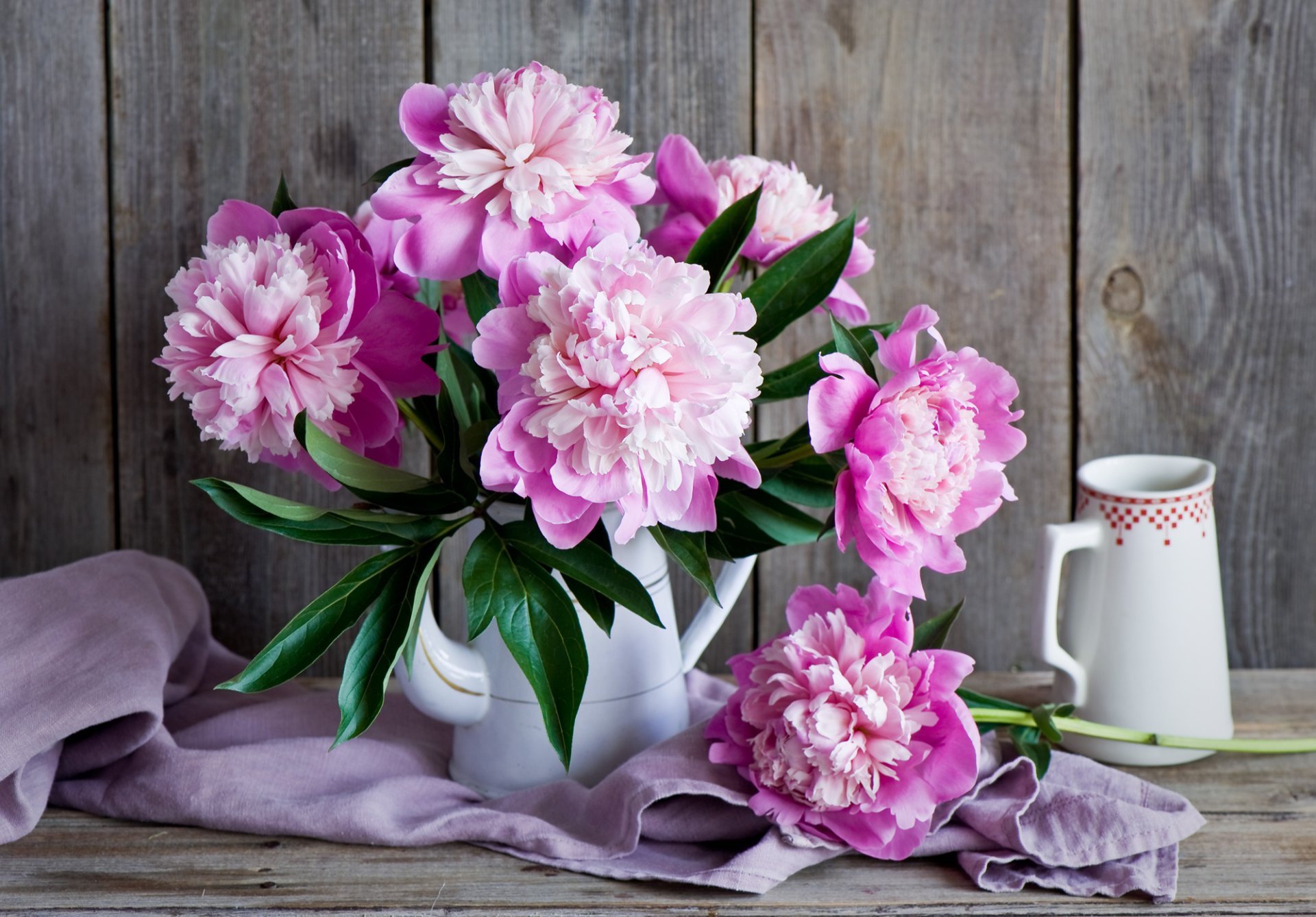 Download Peony Jug Bouquet Man Made Flower HD Wallpaper