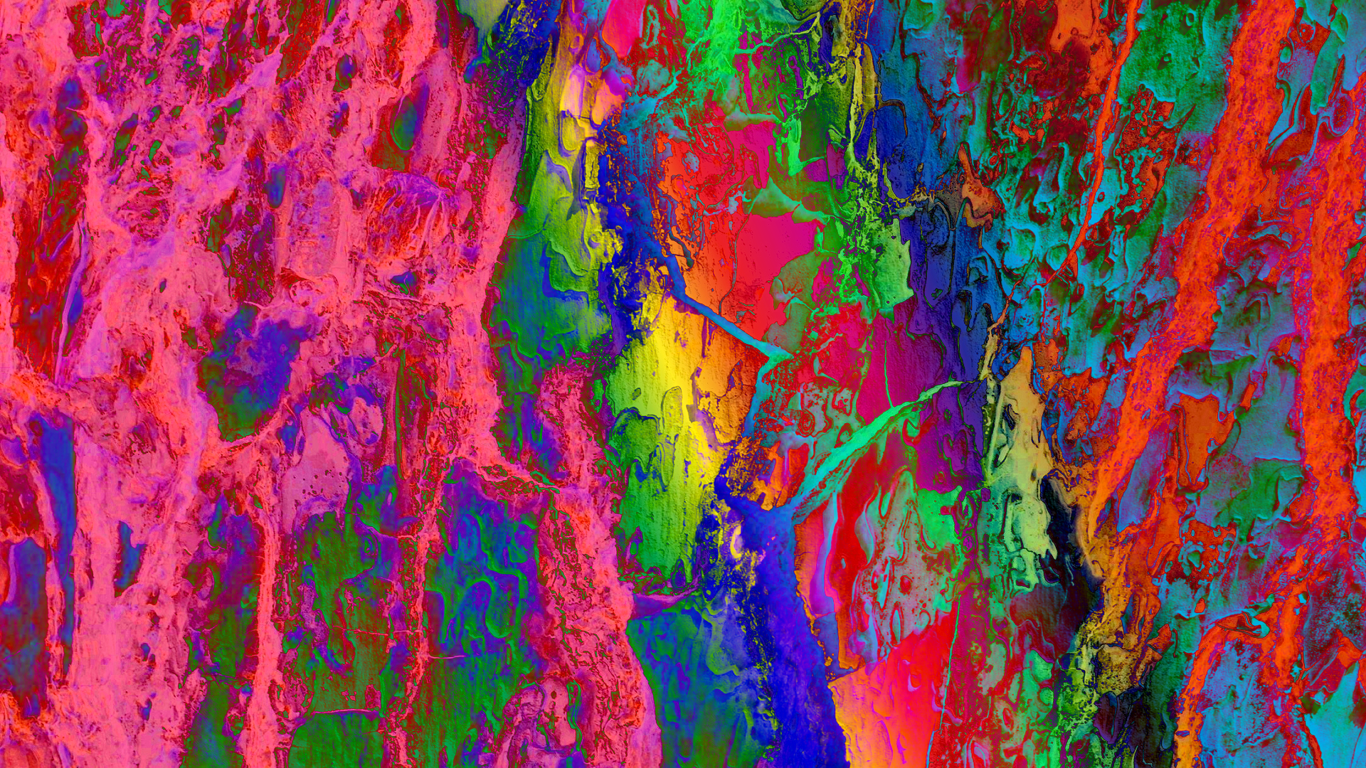 Vibrant abstract texture with a colorful rainbow palette, featuring rich layered hues and dynamic patterns, designed as an HD PC desktop wallpaper and background.