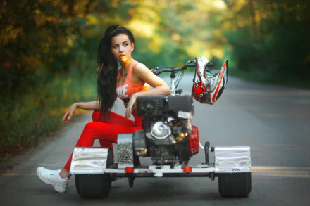 helmet road Angelina Sorokina woman mood HD Desktop Wallpaper | Background Image