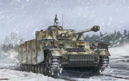 tank winter military Panzer IV HD Desktop Wallpaper | Background Image