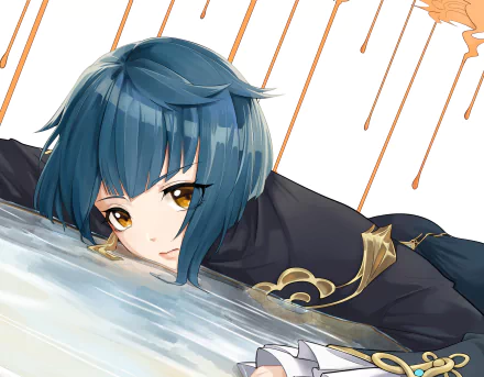 Xingqiu (Genshin Impact) video game Genshin Impact HD Desktop Wallpaper | Background Image