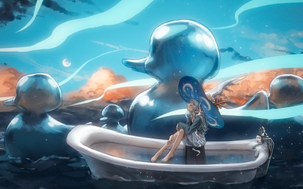 Anime Original Bathtub HD Wallpaper | Background Image