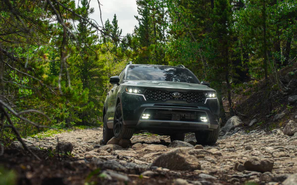 green car SUV car Kia vehicle Kia Sorento HD Desktop Wallpaper | Background Image