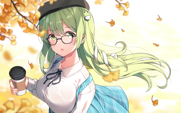 Anime Touhou Sanae Kochiya Glasses Green Hair Green Eyes HD Wallpaper | Background Image