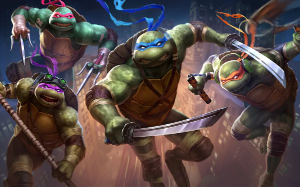 Michelangelo (TMNT) Raphael (TMNT) Donatello (TMNT) Leonardo (TMNT) Teenage Mutant Ninja Turtles video game Smite HD Desktop Wallpaper | Background Image