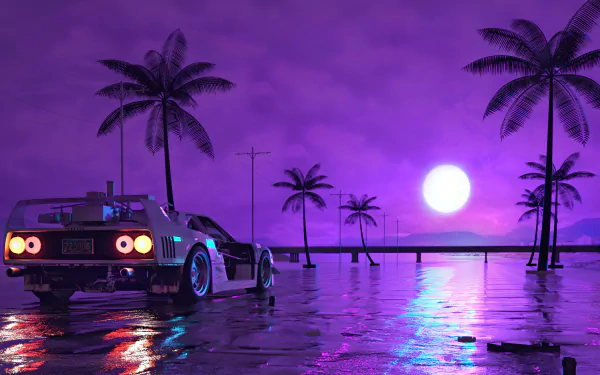 artistic retrowave HD Desktop Wallpaper | Background Image