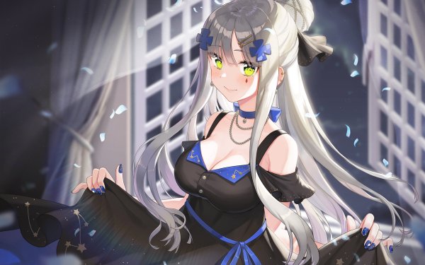 Video Game Girls Frontline HK416 Green Eyes Long Hair White Hair HD Wallpaper | Background Image