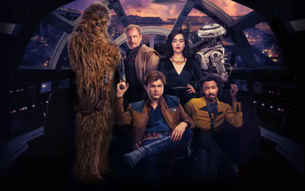 Chewbacca Lando Calrissian Han Solo movie Solo: A Star Wars Story L3-37 HD Desktop Wallpaper | Background Image