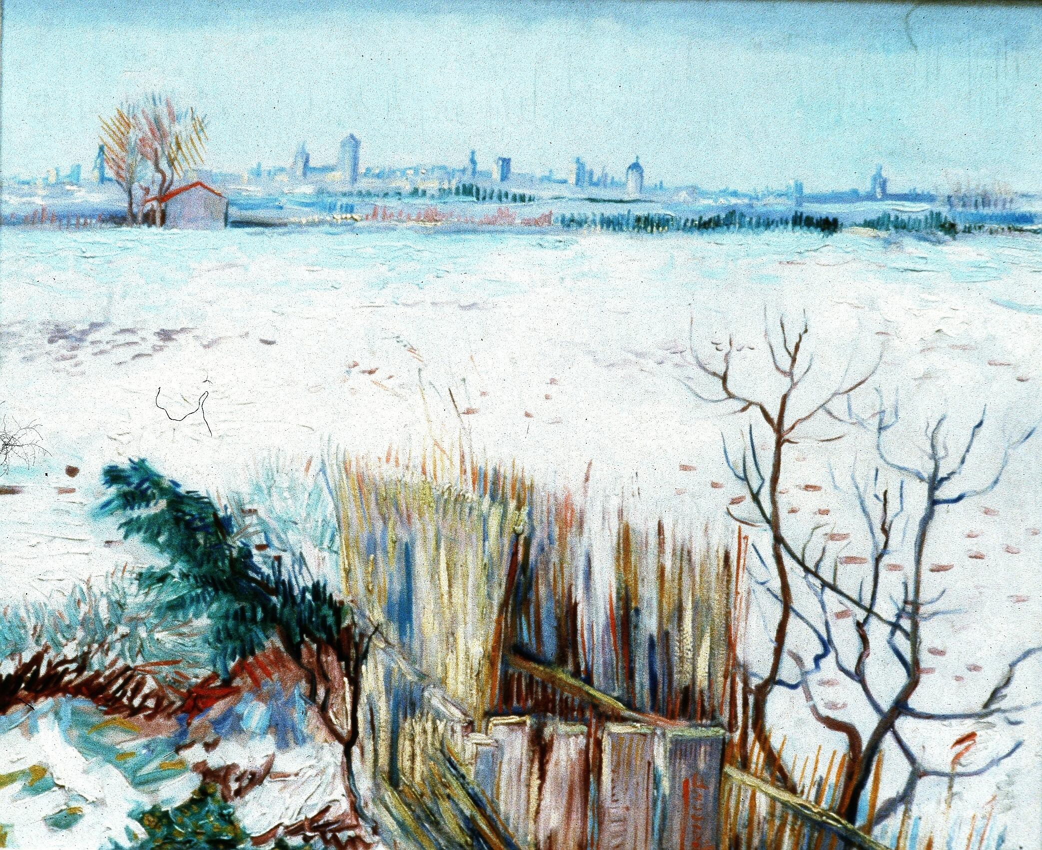 Snowy Landscape With Arles In The Background by Vincent Van Gogh