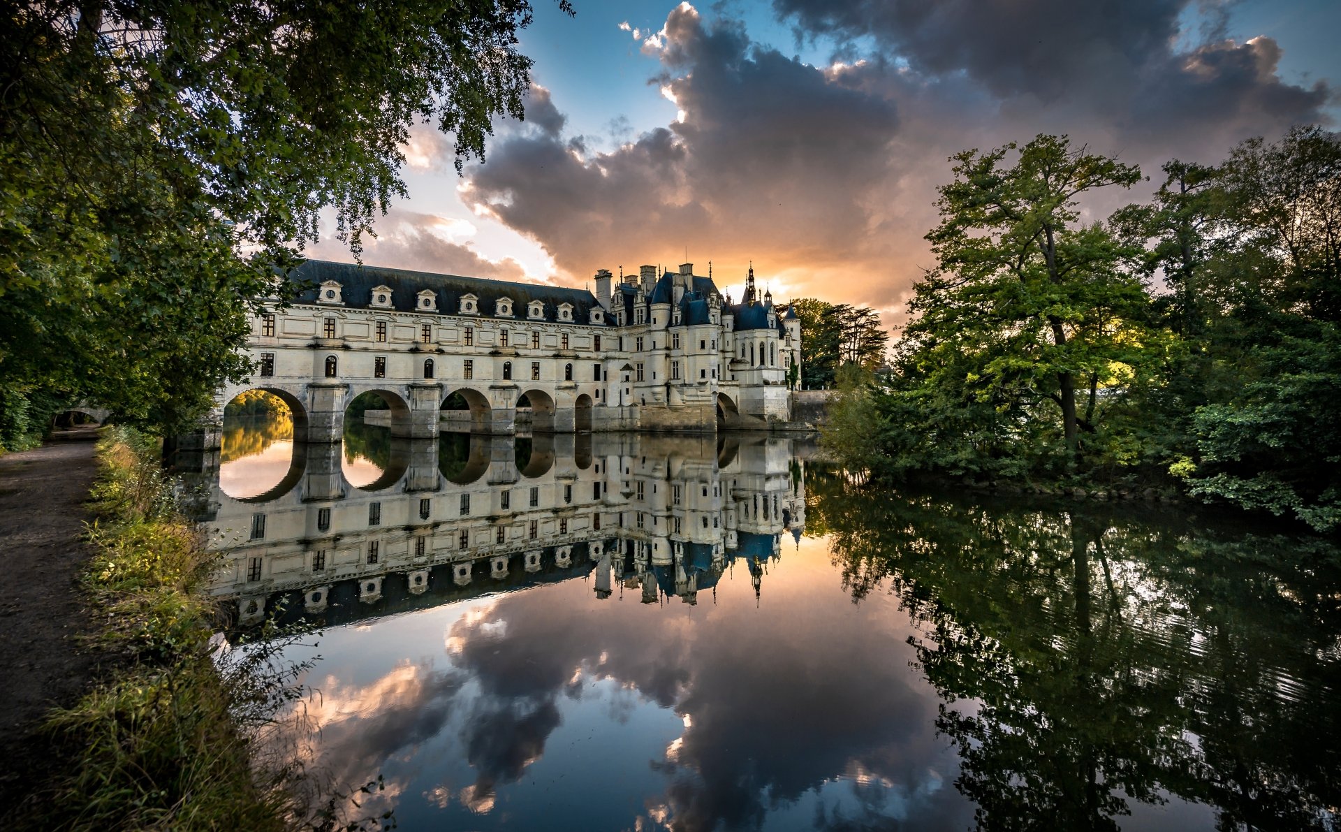 Download Reflection Castle Man Made Château De Chenonceau 4k Ultra HD