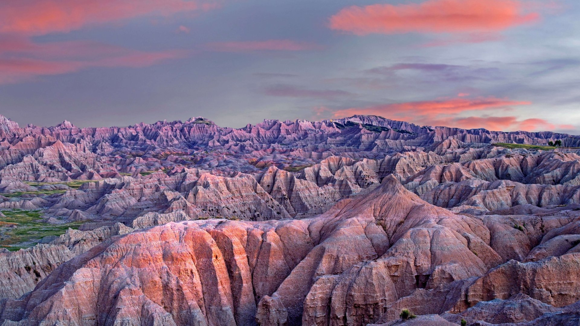 Download Sunset Badlands National Park USA Mountain Nature Canyon 4k Ultra HD Wallpaper