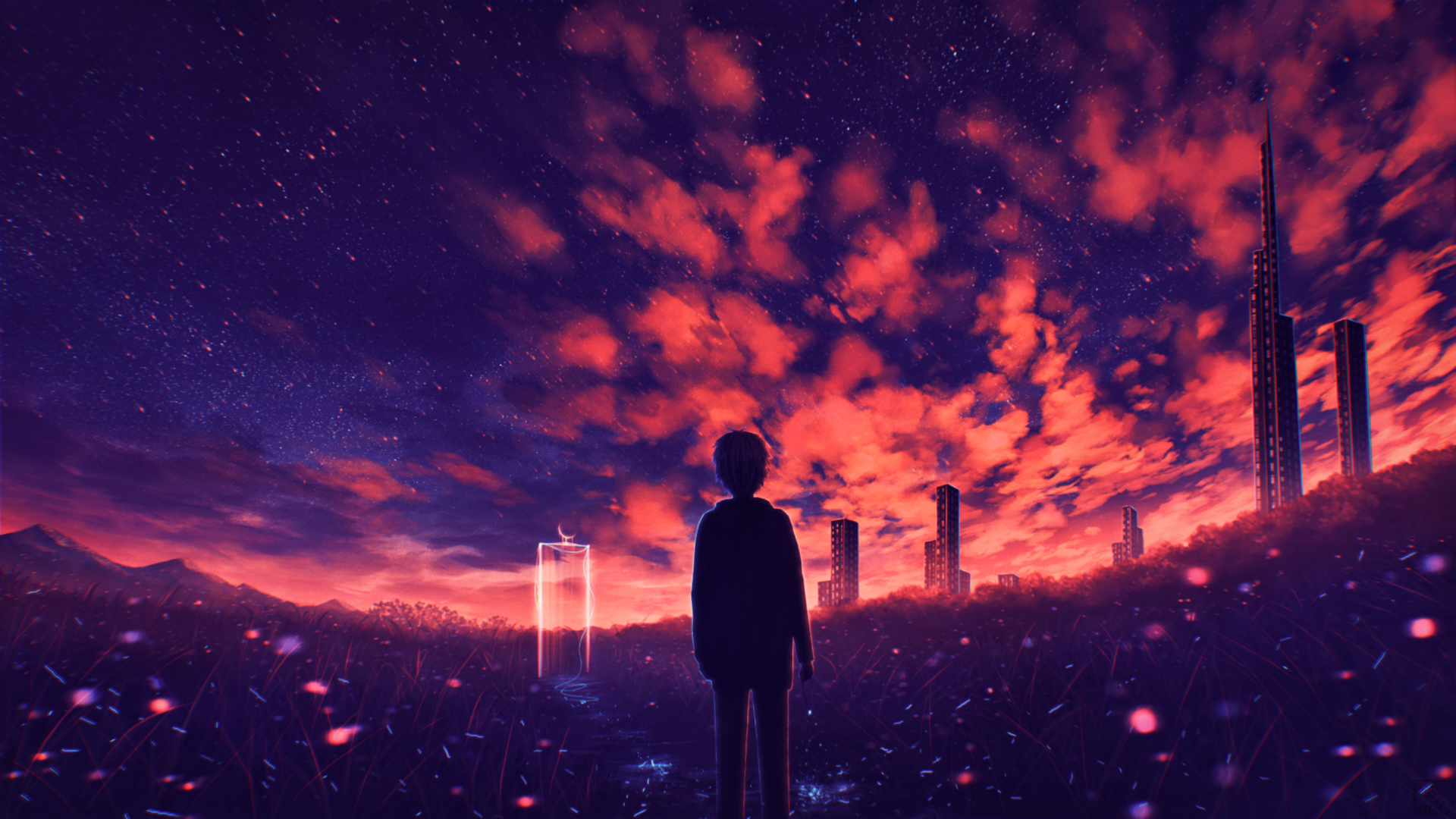 Golden Horizon: HD Anime Sunset by Elizabeth Miloecute