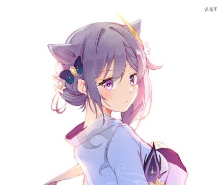 HD wallpaper of Keqing from Genshin Impact, showcasing the character in a detailed, artistic style.