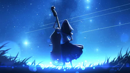 sky night Anime girl anime girl anime night Sky Anime HD Desktop Wallpaper | Background Image