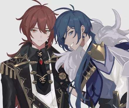 Diluc (Genshin Impact) Kaeya (Genshin Impact) video game Genshin Impact HD Desktop Wallpaper | Background Image